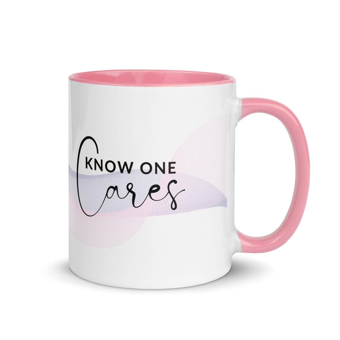 Know One Cares Ceramic Mug with colour inside (11oz)
