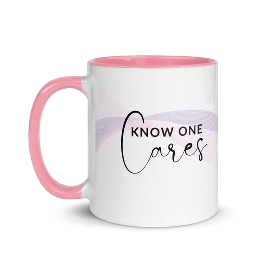 Know One Cares Ceramic Mug with colour inside (11oz)